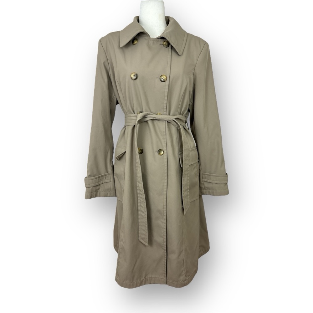 Vintage Worthington Classic Women’s Beige kaki Double-Breasted Trench Coat L